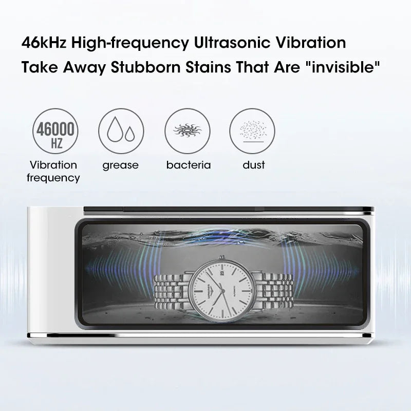 35W 500ML Ultrasonic Cleaner High-Frequency Multifunctional for Jewelry Glasses Watches Deep Cleaning Home Office Necessary Tool