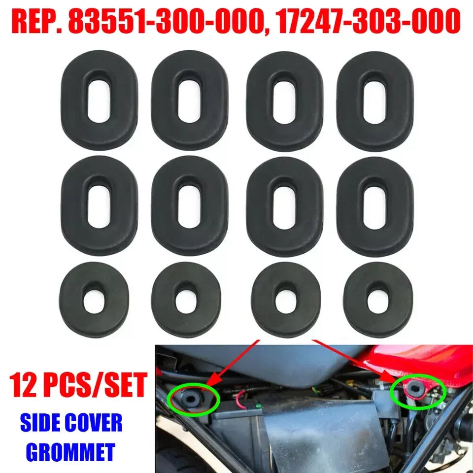 12pcs Motorcycle Modification Covers Motorcycle Body Side Cover Rubber Grommet Fairing Washer Bolts Motorcycle Accessories