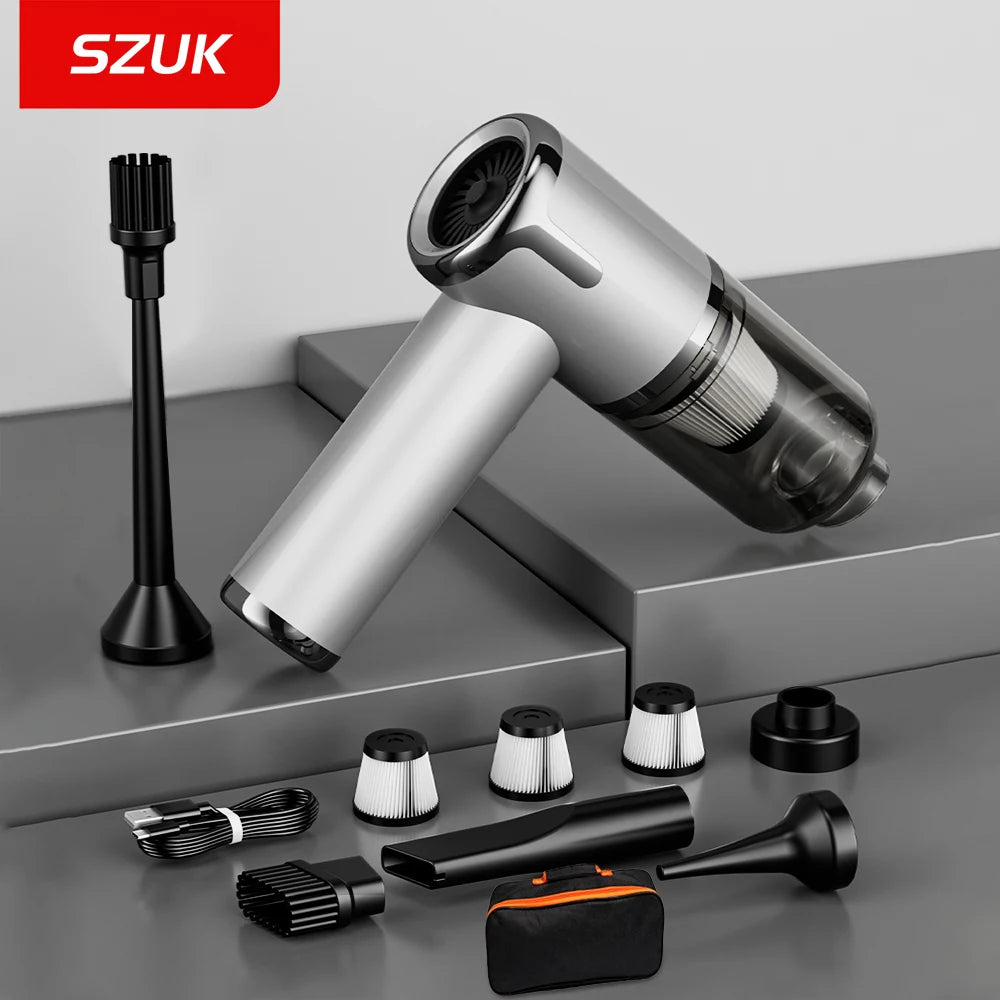 SZUK 148000PA Car Vacuum Cleaner Mini Powerful Cleaning Machine Strong Suction Handheld for Car Wireless Portable Home Appliance