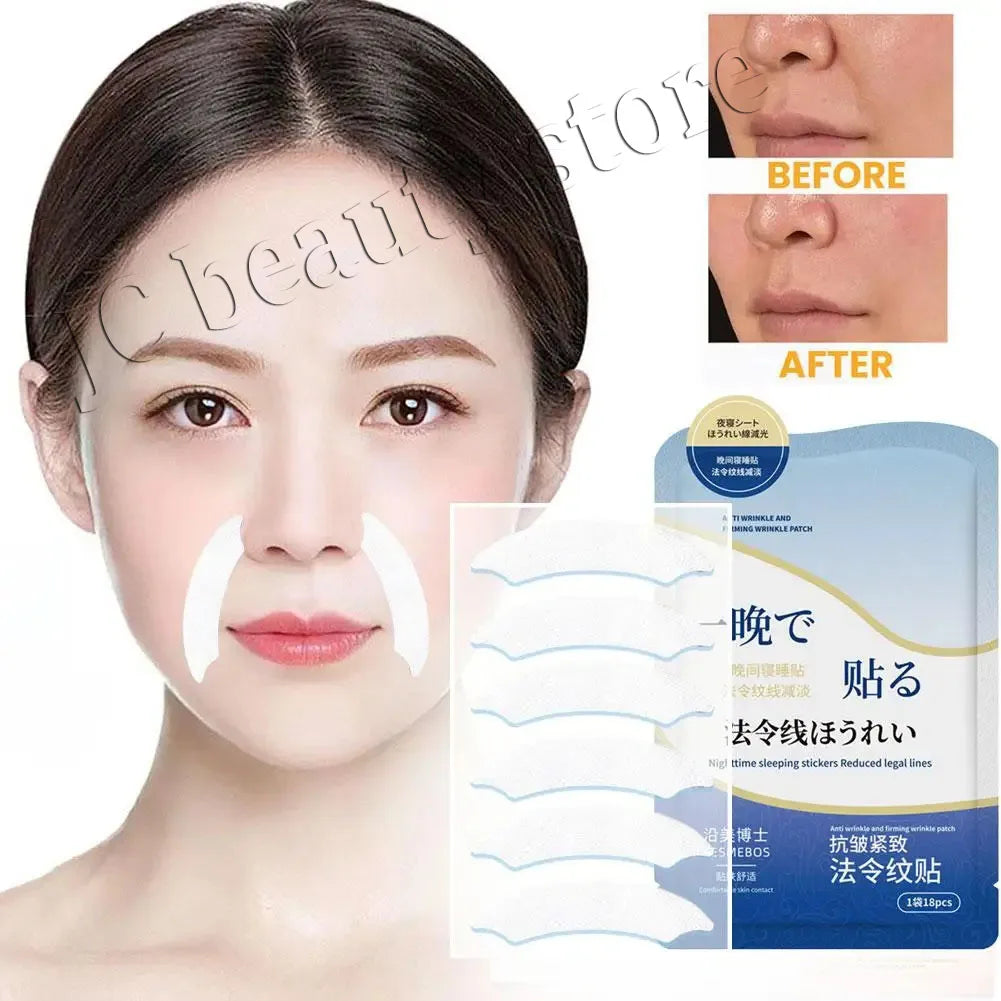 Collagen Nasolabial Folds Patch Contain Hyaluronic Acid  Instant Firming Skin Fade Fine Lines Deep Moisturizing Facial Mask