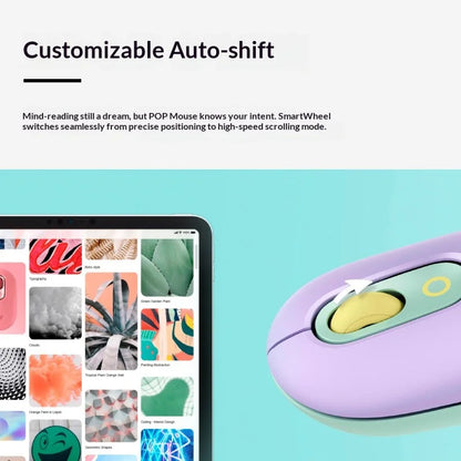 Logitech M350 POP Wireless Mouse features Bluetooth connectivity,It is suitable for girls and ideal for both office and home use