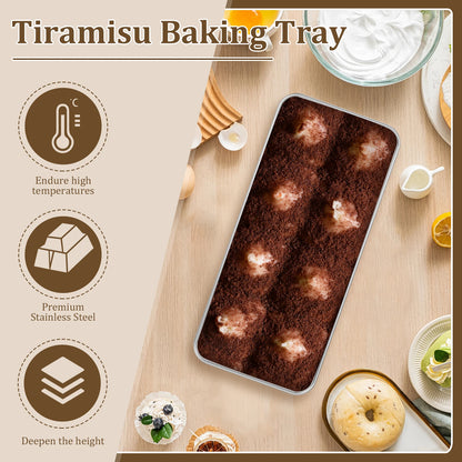 1/2Pc Stainless Steel Baking Pan Tiramisu Cake Baking Tary Easy Release Bread Pan High Temperature Resistant Loaf Tin for Baking