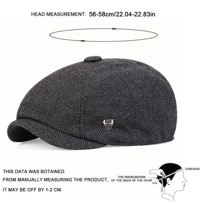 Unisex FASHION DENIM Letter Label Herringbone Newsboy Caps Men British Painters Hats Spring and Autumn Berets Hip Hop Berets