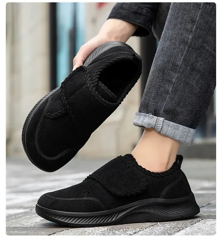 Wide Footed Shoes Winter Suede Casual Shoes Men Anti Slip Sole Loafers Women Minimalist Style Snow Comfortable Thick Soled Shoes