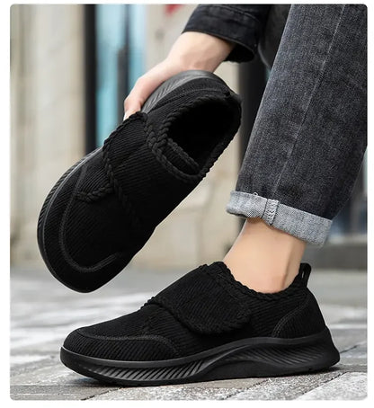Wide Footed Shoes Winter Suede Casual Shoes Men Anti Slip Sole Loafers Women Minimalist Style Snow Comfortable Thick Soled Shoes
