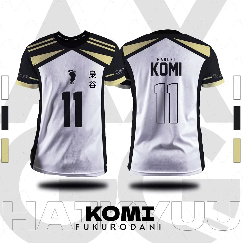 New Summer Fall Haikyuu Fukurodani Cartoon Anime Cosplay Men Jersey Summer Short Sleeve Children Tee Top Fashion Women T-Shirt