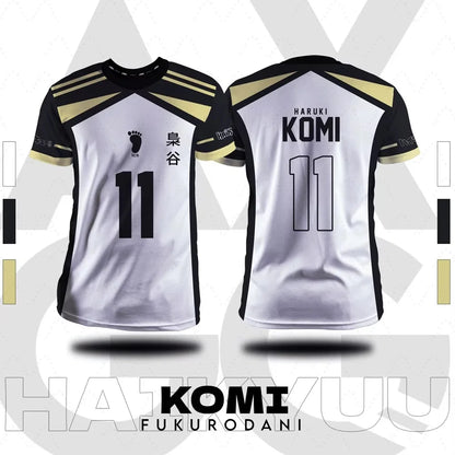 New Summer Fall Haikyuu Fukurodani Cartoon Anime Cosplay Men Jersey Summer Short Sleeve Children Tee Top Fashion Women T-Shirt