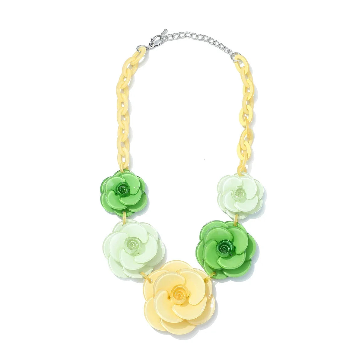 Blucome 2022 New Acrylic Flower Shape Necklace Female Exaggerated Clavicle Sweater Necklace Unique Women Girls Pendant  Jewelry