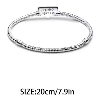 Disney Plata De Ley 925 Silver Charm Monster Activity Flowers Pendant Beads Original Women Bracelets Bangles DIY Jewelry Gift