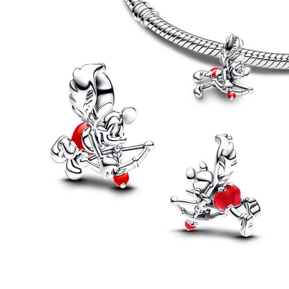 Disney Plata De Ley 925 Silver Charm Monster Activity Flowers Pendant Beads Original Women Bracelets Bangles DIY Jewelry Gift