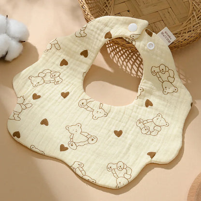 3 Pieces of A-class Pure Cotton Gauze Breathable Baby Pacifier Summer Soft Petal Baby Printed Saliva Drool Towel