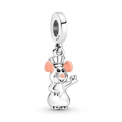 2025 New Disney Beautiful Princess Dress Bead Pendant 925 Silver Suitable for European Original Bracelet DIY Exquisite Jewelry