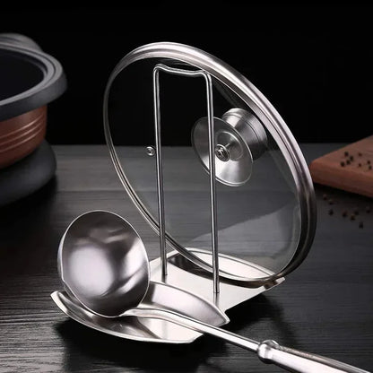 Stainless Steel Detachable Pot Lid Rack, Multifunctional Kitchen Utensil Holder for Spatula & Spoon, Pan Cover Storage Shelf