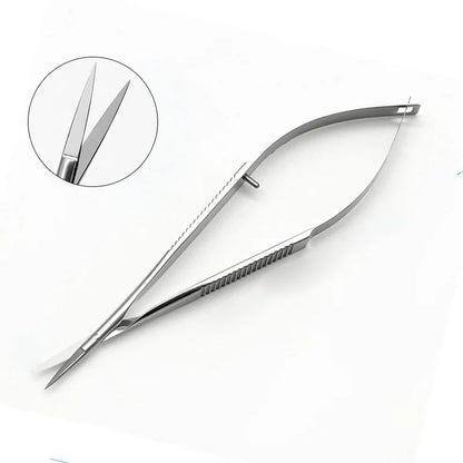 1pc Professional Nail Dead Skin Remover Stainless Steel Eyebrow Scissors Durable Curved Cross-Tail Design Nail Care Beauty Tools