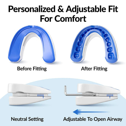 Anti-Snoring Mouthpiece Anti-Snoring Device Night Time Teeth Mouthguard Adjustable Sleeping Mouth Guard for Bruxism Stop Snoring
