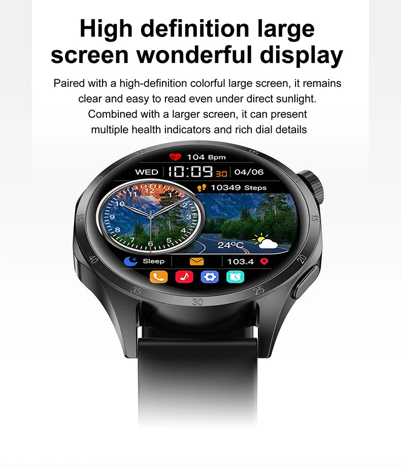 2025New Smart Watch Men Full Circle HD Screen Wireless Call Smartwatch Call Reminder GPS Sports Track Bracelet Music Clock+ Gift