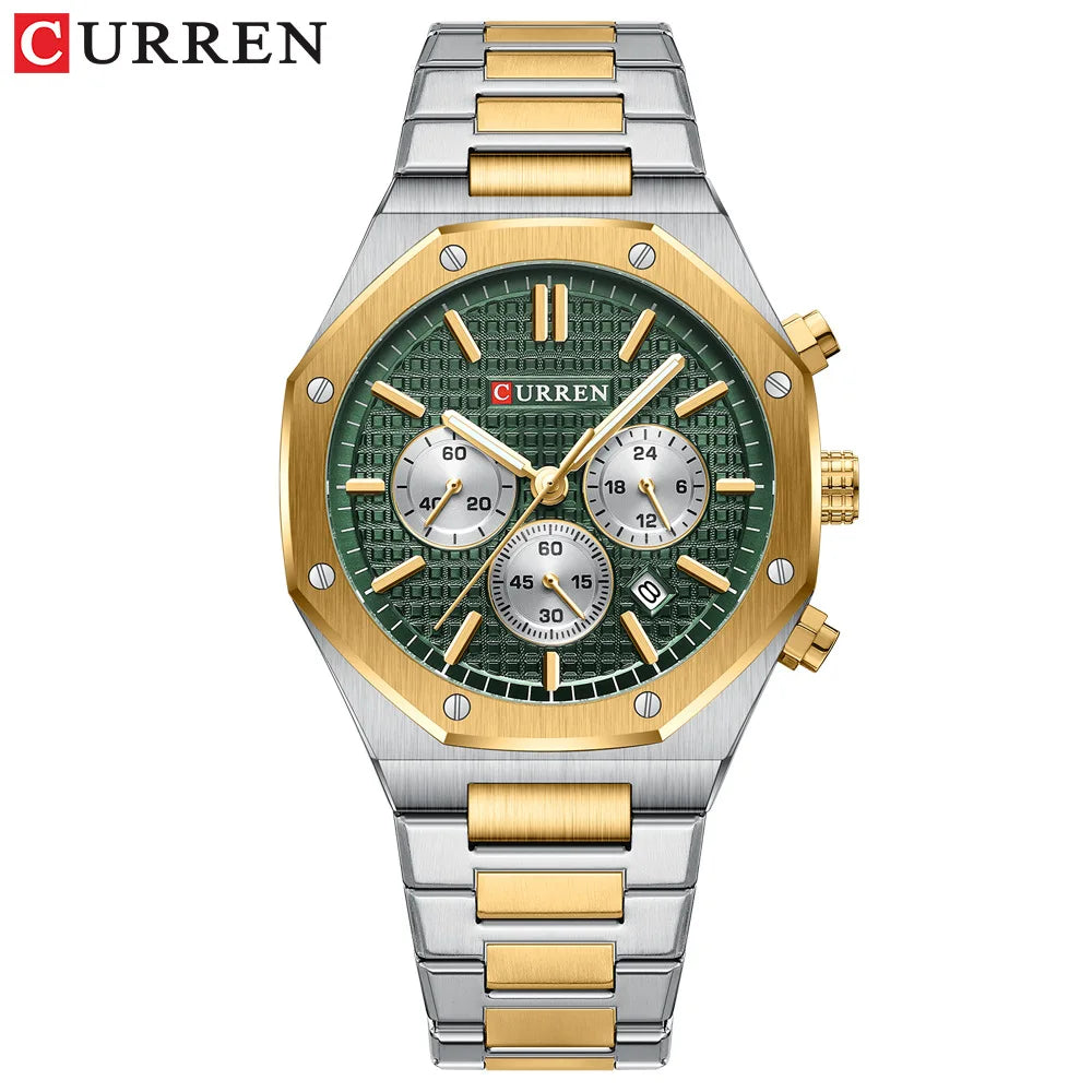 Curren 8440 Men's Business Quartz Watch Six-Hand Round Calendar Multifunctional Waterproof Wristwatch