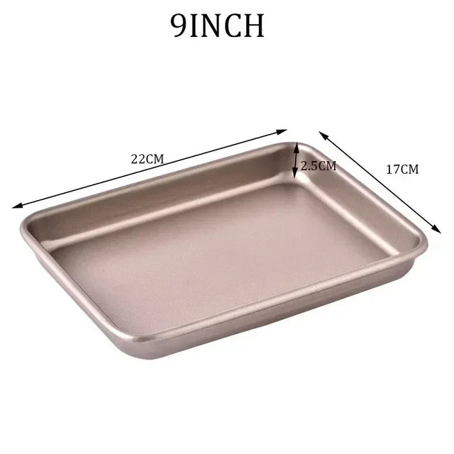 Oven Specific Carbon Steel Baking Tray Rectangular Non Stick Baking Dish Household Flat Bottomed Tray Cake Roll Steamed CakeTray