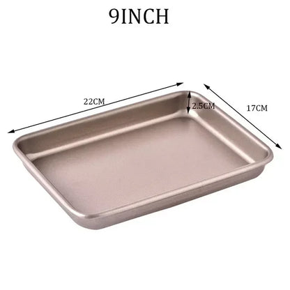 Oven Specific Carbon Steel Baking Tray Rectangular Non Stick Baking Dish Household Flat Bottomed Tray Cake Roll Steamed CakeTray