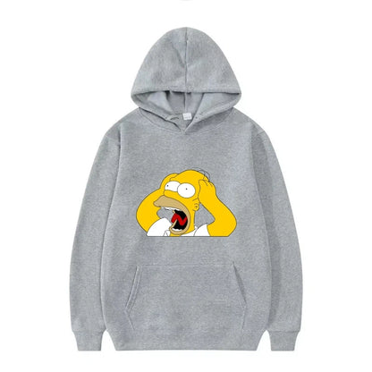 Disney The Simpsons Funny Pattern Casual Hooded Tops Men Woman Loose Comfortable Winter Black Sports Pullovers Fashion Clothing
