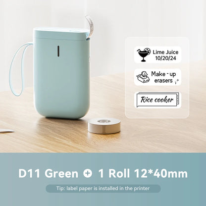 Niimbot D11 Label Printer Portable Wireless Connection Multiple Templates for Phone Easy to Use Office Home USB Rechargeable