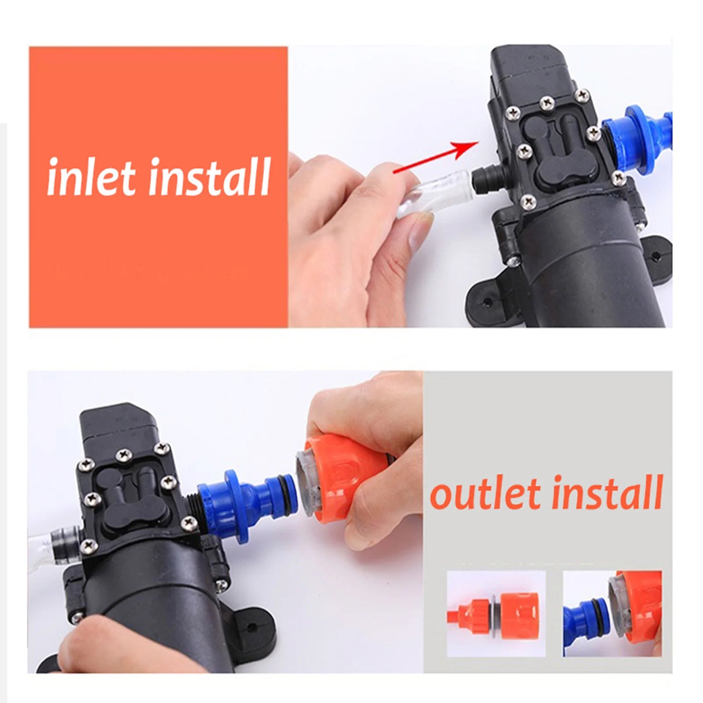 Portable High Pressure Car Washing Machine Kit 12V Electric Pump + Wash Sprayer 2 Modes + Power Cable + Hoses