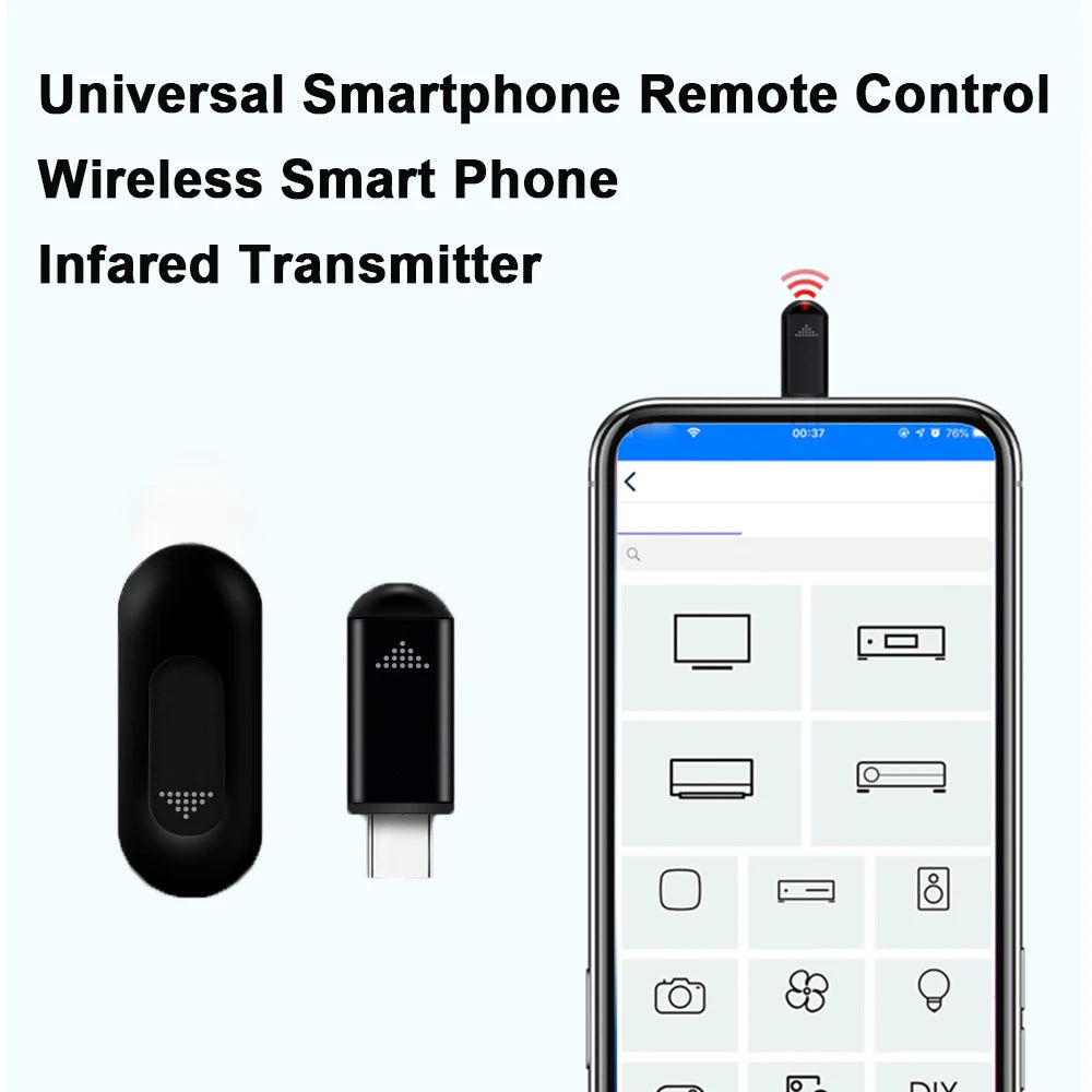 IR Appliances Wireless Infrared Remote Control Adapter Smart App Control Phone Infrared Transmitter For IPhone 16 Android Phone