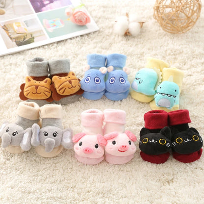 Cartoon Animals Baby Socks Spring Autumn Newborn Middle Tube Sock Non-slip Children Floor Socks Cute Boys Girls Footwear 0-1Year