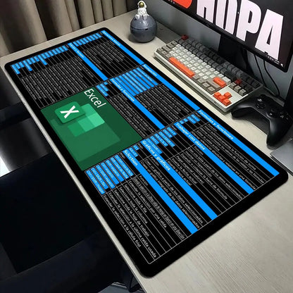 Mouse Shortcut Pad Large Key mouse pad, desk Spanish pad, Excel HD anti slip base, washable for office and home Printing use