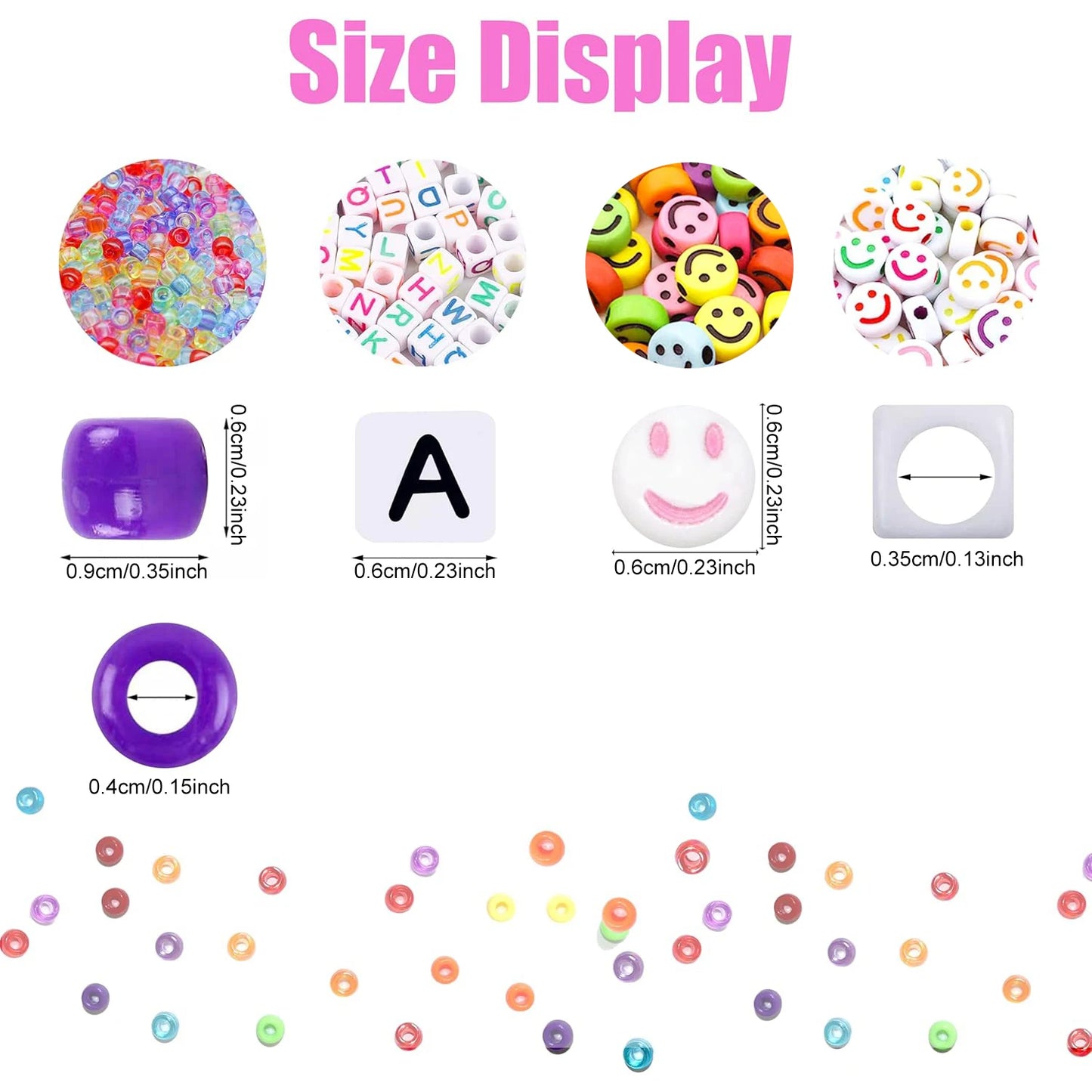 1100pcs Bracelet Making Kit Pony Beads  Polymer Clay Beads Beads Letter Beads For Jewelry Making DIY Arts Earring