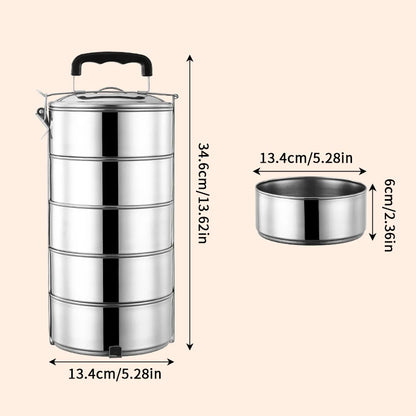 2/3/4/5 Layers Stainless Steel Lunch Box Lunch Container Heatable Portable Lunch Box Outdoor Thickened Large Capacity Pot