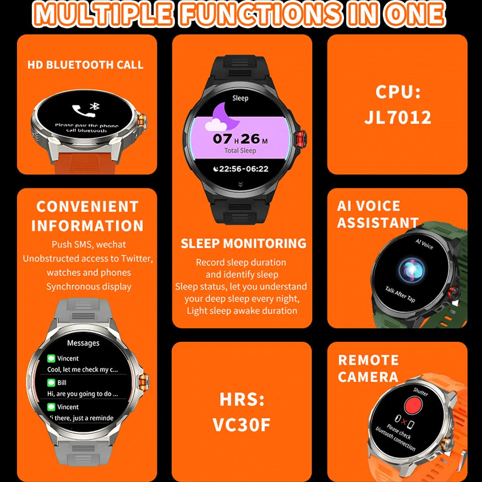 [New 2026] SK50 NFC 1.93 inch Smart Watch Ultra HD AMOLED Display Voice Calling 100+ Sports Modes 24H Health Monitor Smartwatch