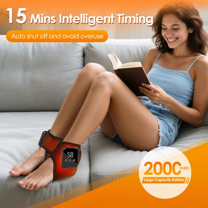 Electric Ankle Heating Massage Hot Compress Vibration Foot Massage 3 Heating Level Ankle Joint Brace Wrap Foot Warmer Massage