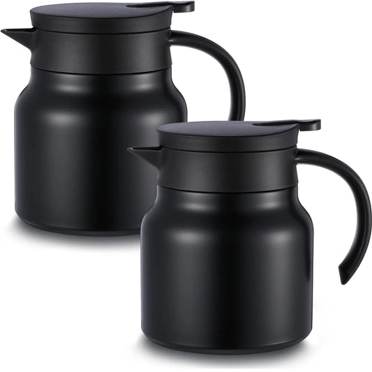 Black stainless steel stew teapot, home insulated cup, office coffee pot, portable water bottle