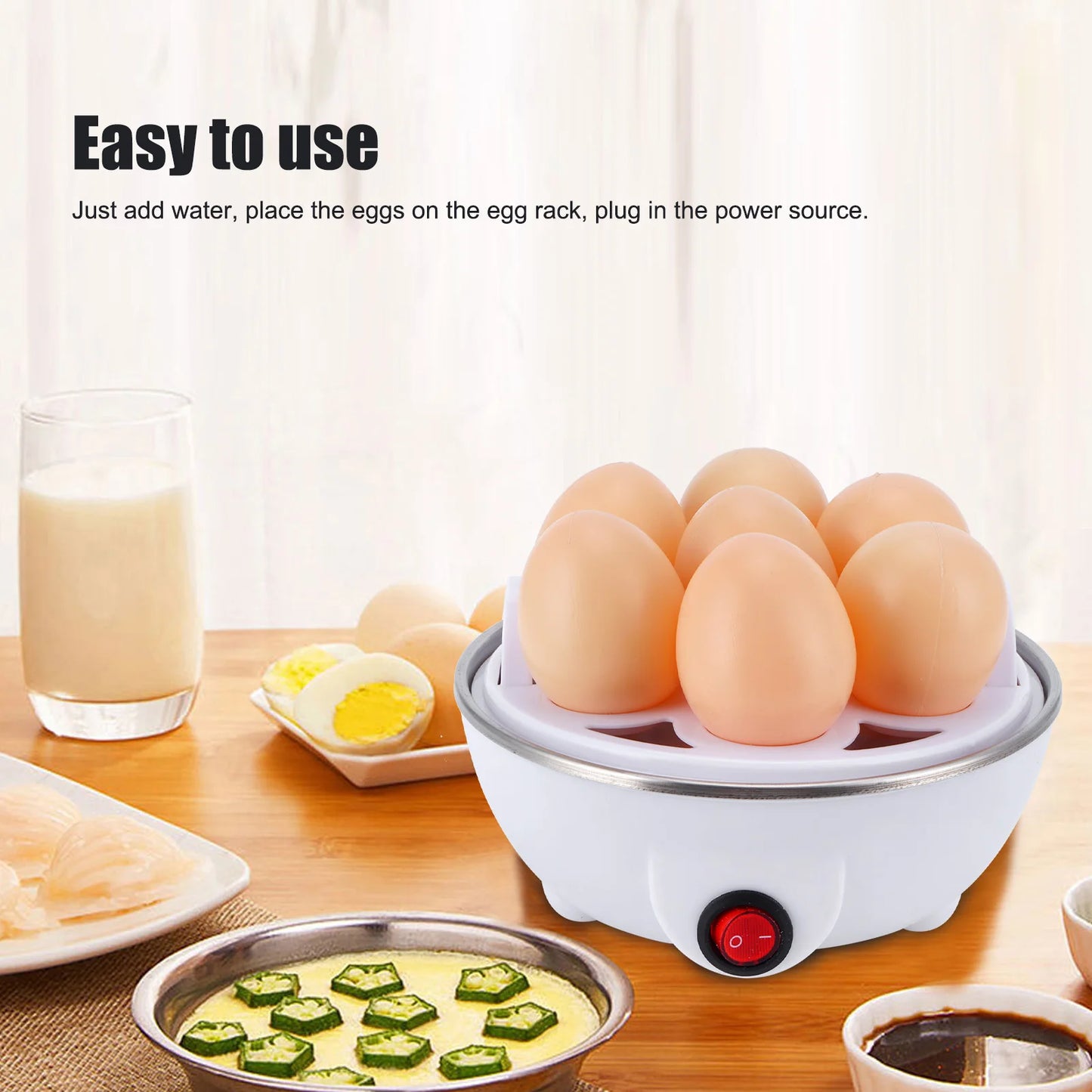 Multifunction Electric Egg Cooker Single Egg Boiler Kitchen Steamed Rapid Breakfast Cooking Appliances 110-220V