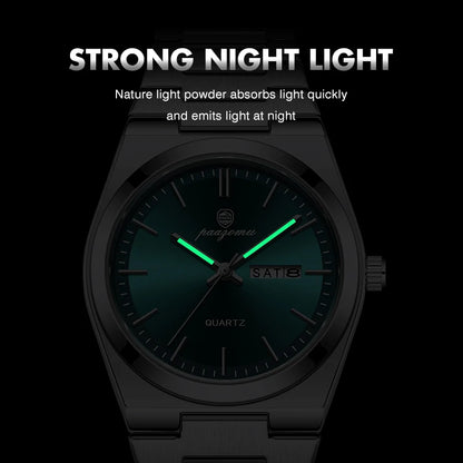 PAAZOMU Luxury Quartz Man Wristwatch Sport Men Watches Waterproof Luminous Date Week Stainless Steel Men's Watch Male Reloj