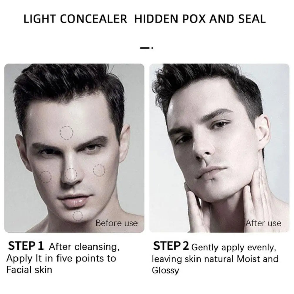 1/2PCS Men Makeup Cream Face Concealer Oil Control Make Up Lazy Cream Moisturizer Toning Cream Conceal Pores Covering Foundation