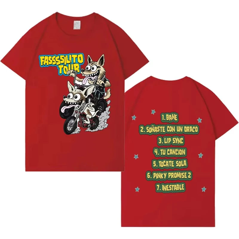 Rapper Lucho Rk La Pantera Ta Facil Tour Harajuku Print T-shirt 2026 Men Women Hip-hop Cozy Casual Cotton Tshirts Fans Gift
