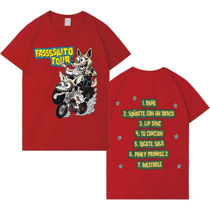 Rapper Lucho Rk La Pantera Ta Facil Tour Harajuku Print T-shirt 2026 Men Women Hip-hop Cozy Casual Cotton Tshirts Fans Gift