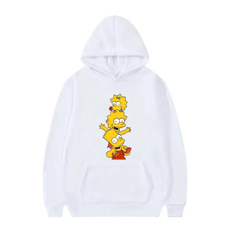 Disney The Simpsons Funny Pattern Casual Hooded Tops Men Woman Loose Comfortable Winter Black Sports Pullovers Fashion Clothing