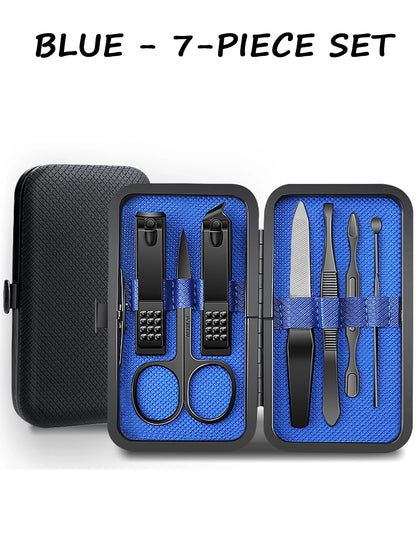 7/8/9pcs Manicure set Men Personal Care Tools Accessories Finger and Toe Nail Clippers Kit Professional Manicure Pedicure Kit