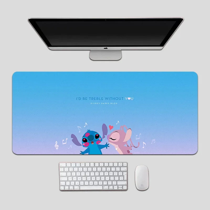 Oversized Stitch Pu Leather Mouse Pad Children and Students Cartoon Book Table Mat Anime Home Office Keyboard Pad Cute Wrist Pad