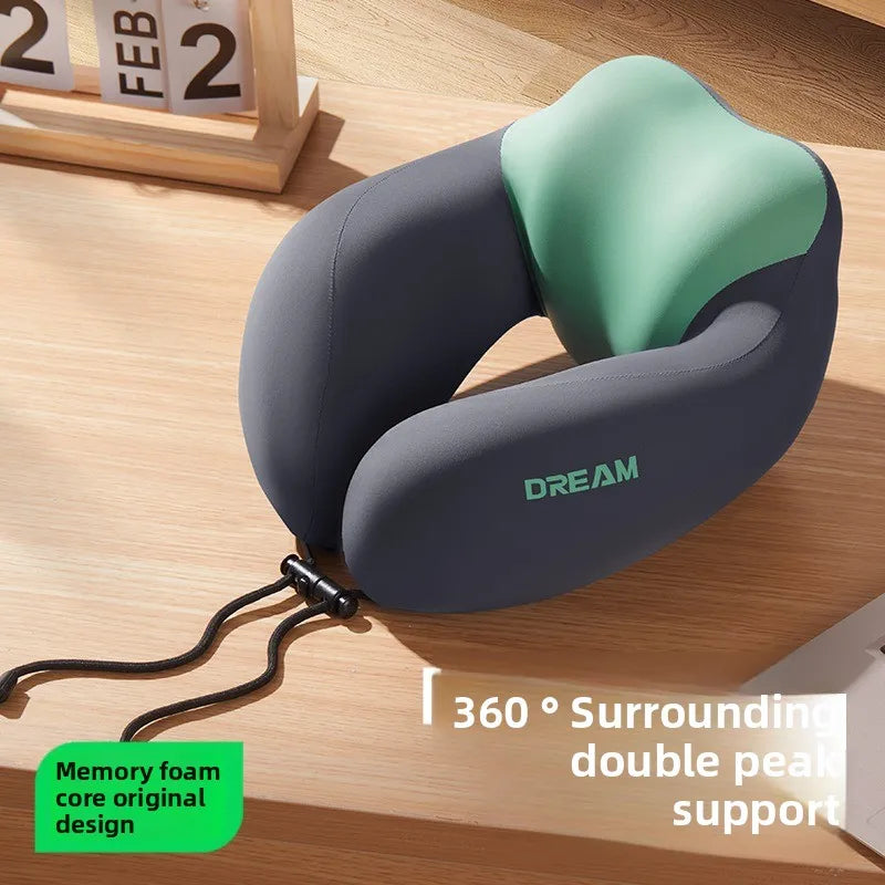 Memory Foam Travel Neck Pillow U Shape Ergonomic Support for Airplane Car Office Comfortable Portable Cervical Pillow