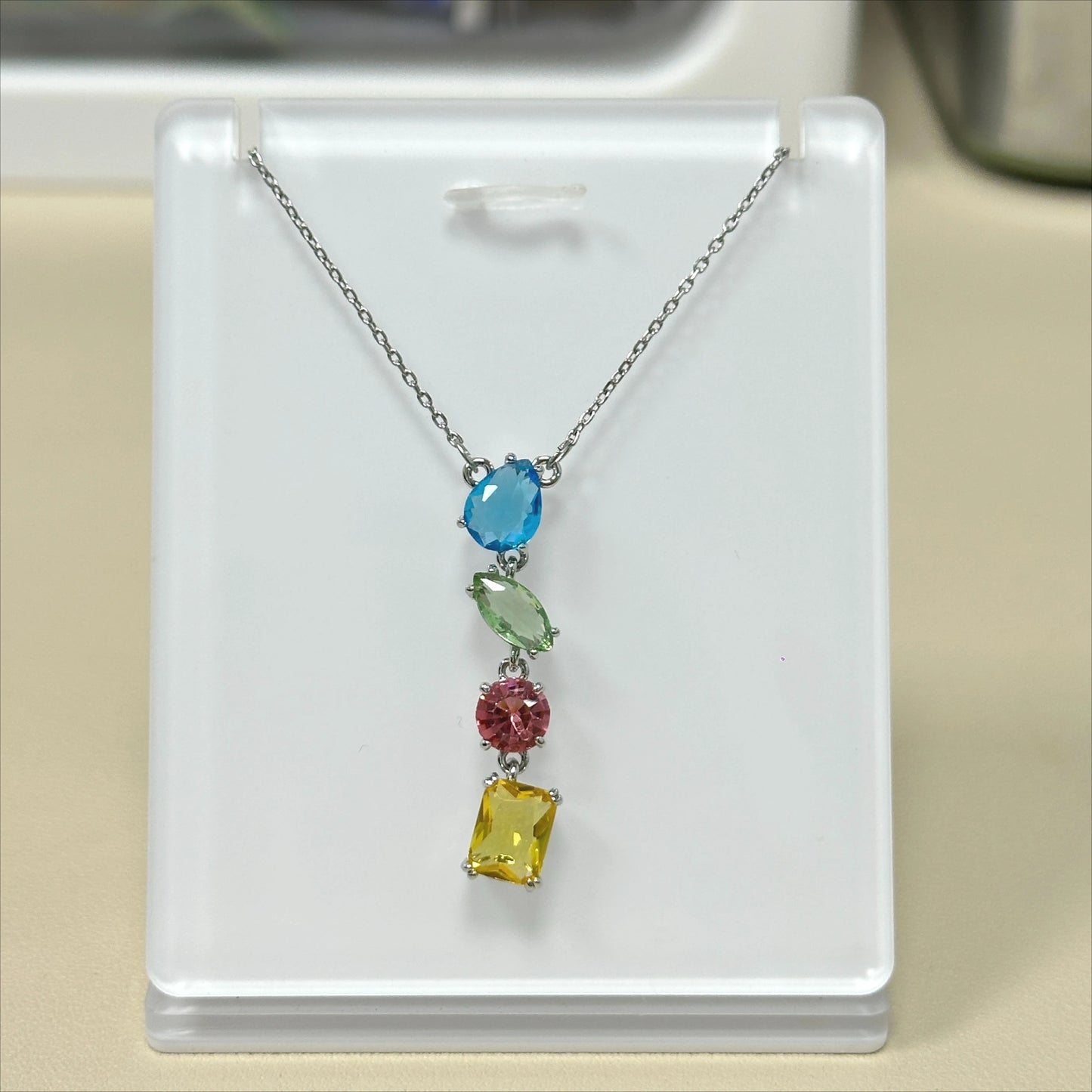 YEEVAA Candy Colorful Imitation Crystal Dopamine Unique Design Choker Necklace Bracelet Earrings, Jewelry for Women Bridal Gift
