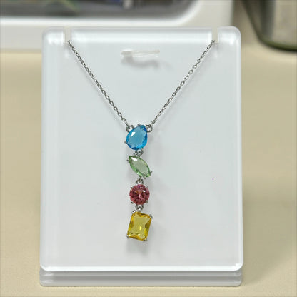 YEEVAA Candy Colorful Imitation Crystal Dopamine Unique Design Choker Necklace Bracelet Earrings, Jewelry for Women Bridal Gift