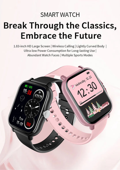 New Smartwatch 1.83'' HD Screen BT Call Health&Sleep Monitoring Kids Smart Watch Waterproof Fashoin Sport Bracelet For Women Men
