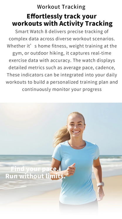 2025 Watch GPS Track Smart Watches For Men Women Sport Heart Rate Bluetooth Call NFC IP68 Waterproof Compass Smartwatch 8 Mini