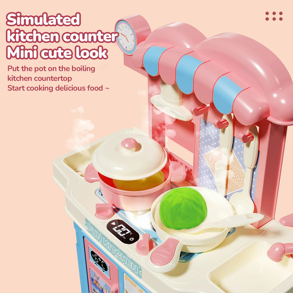 Simulated Kitchen Toy Play Set Miniature Food Pretend Play House Appliance Laundry Cookware Children Role-Playing Toys Girl Game
