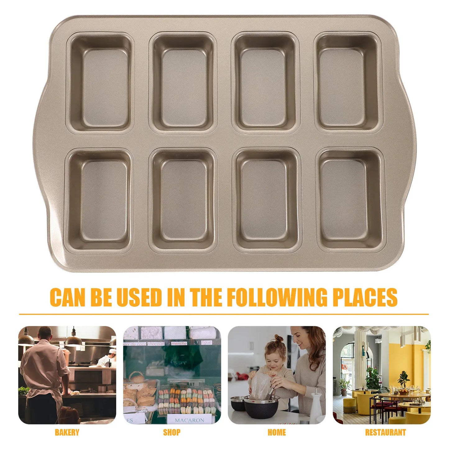 Loaf Bread Baking Pan Carbon Steel Non-Stick Multi-Cavity Cake Mold For Oven Breakfast Muffin Tin Kitchen Baking Supply