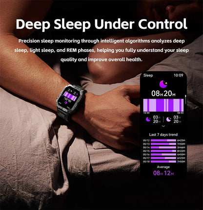 Smart Watch 2.01 Inch Screen Bluetooth Call 1000mAh Voice Assistant Watch Sport Fitness 3ATM Waterproof Smartwatch For Men 2025